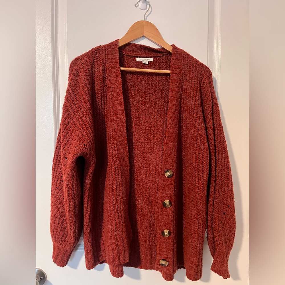 American Eagle Rust Red Cardigan